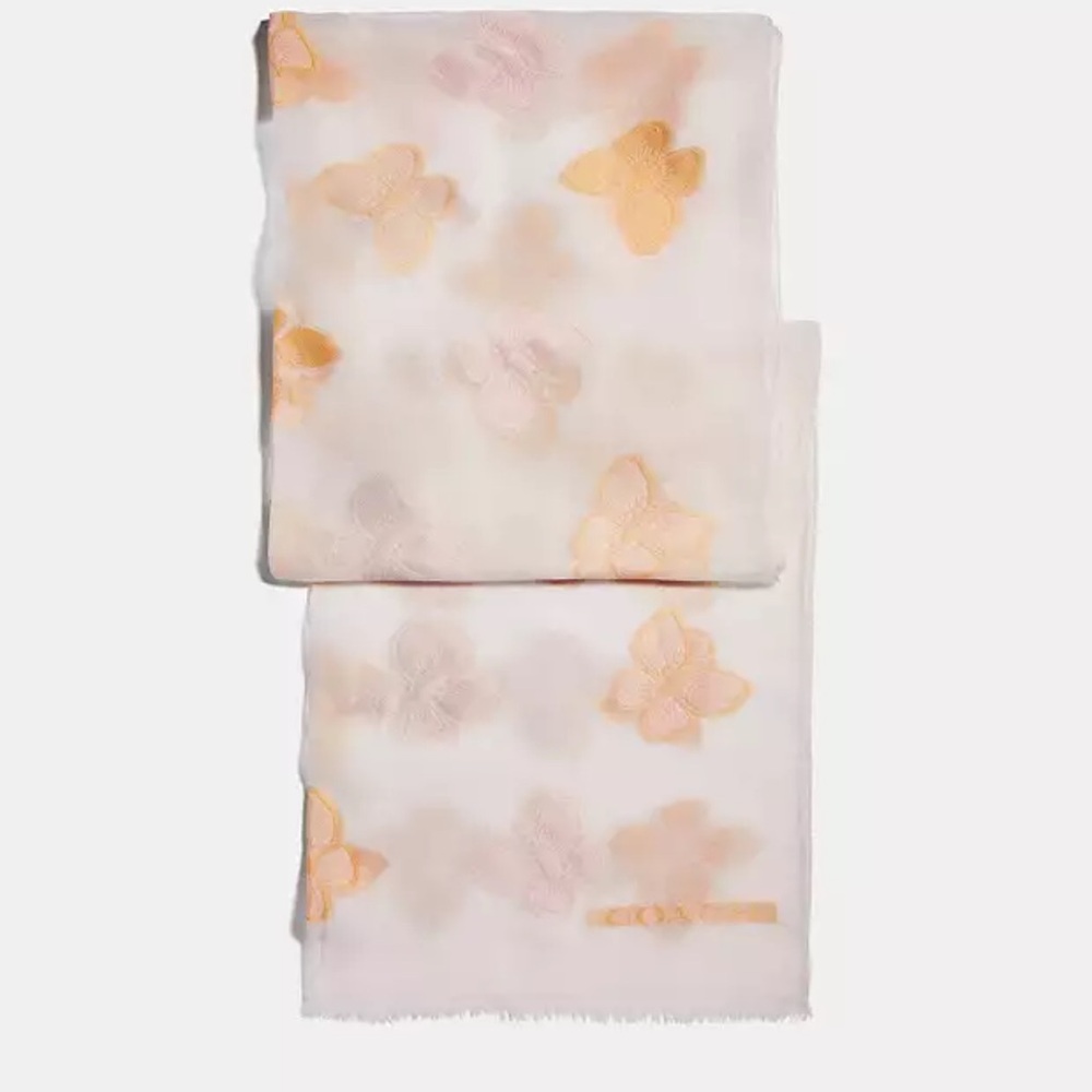 Coach Butterfly Print Silk Oblong Scarf